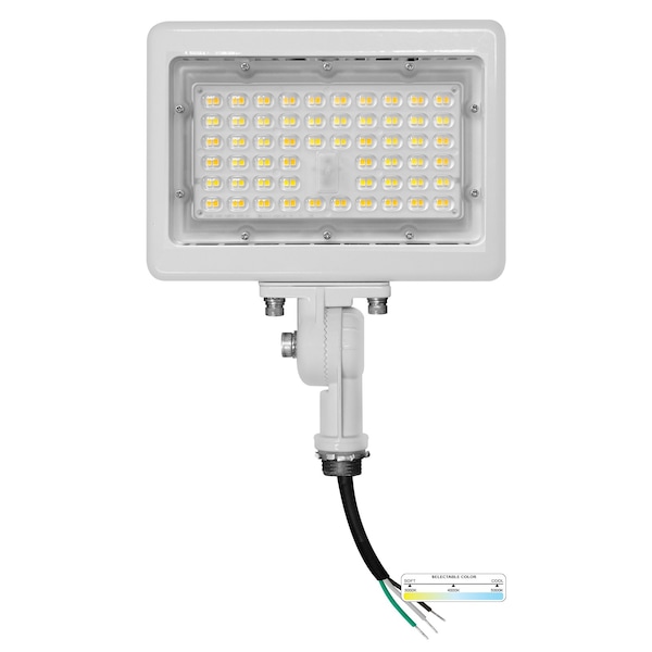 Nuwatt 15W White LED Flood Light 3000K/4000K/5000K 3CCT IP65 Outdoor Waterproof Lighting, Knuckle Mount NW-SFL-50W-3CT-KN-WH - main